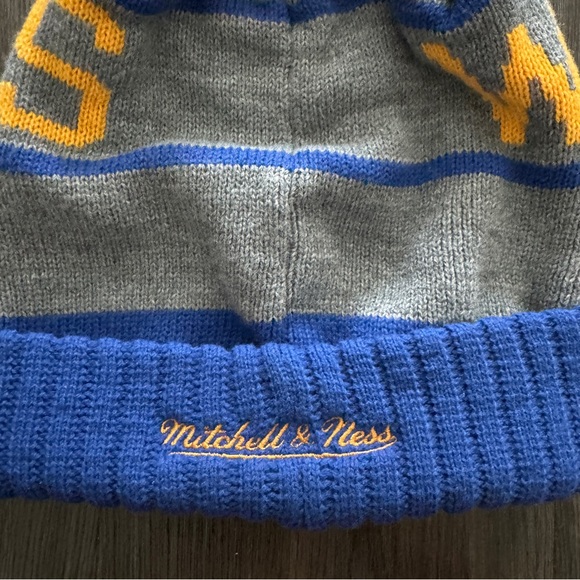 Lot of 2 Mitchell & Ness Golden State Warriors Beanie Adjustable Cap Embossed - Picture 11 of 13